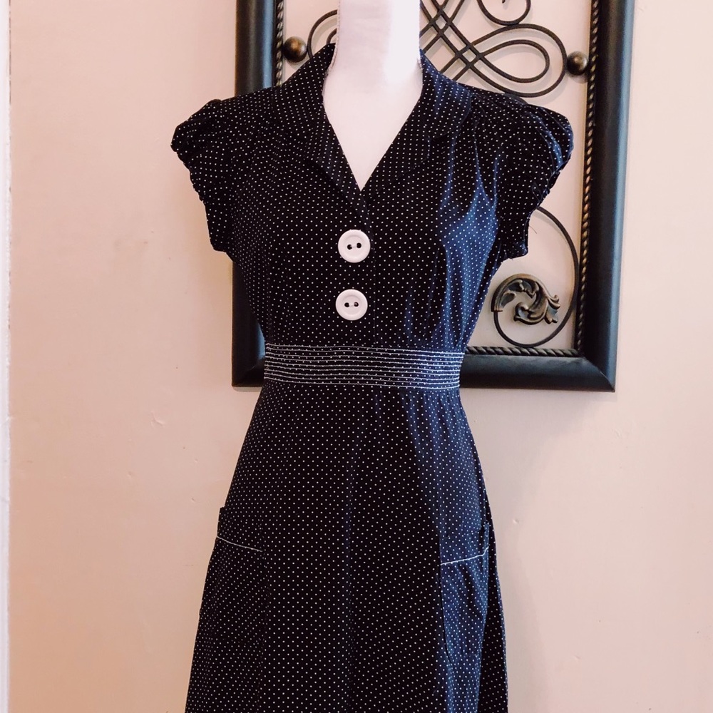 Rockability, Retro style dress with pockets Sz11